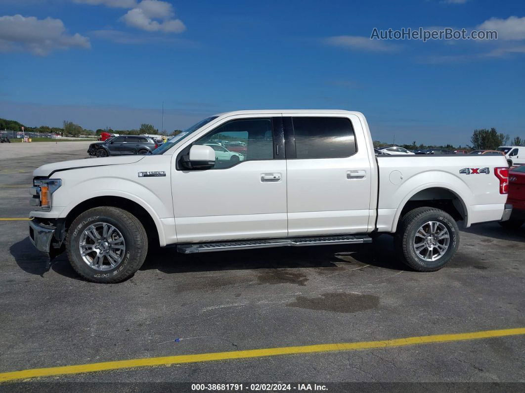 2019 Ford F-150 Lariat White vin: 1FTEW1E57KFC01988