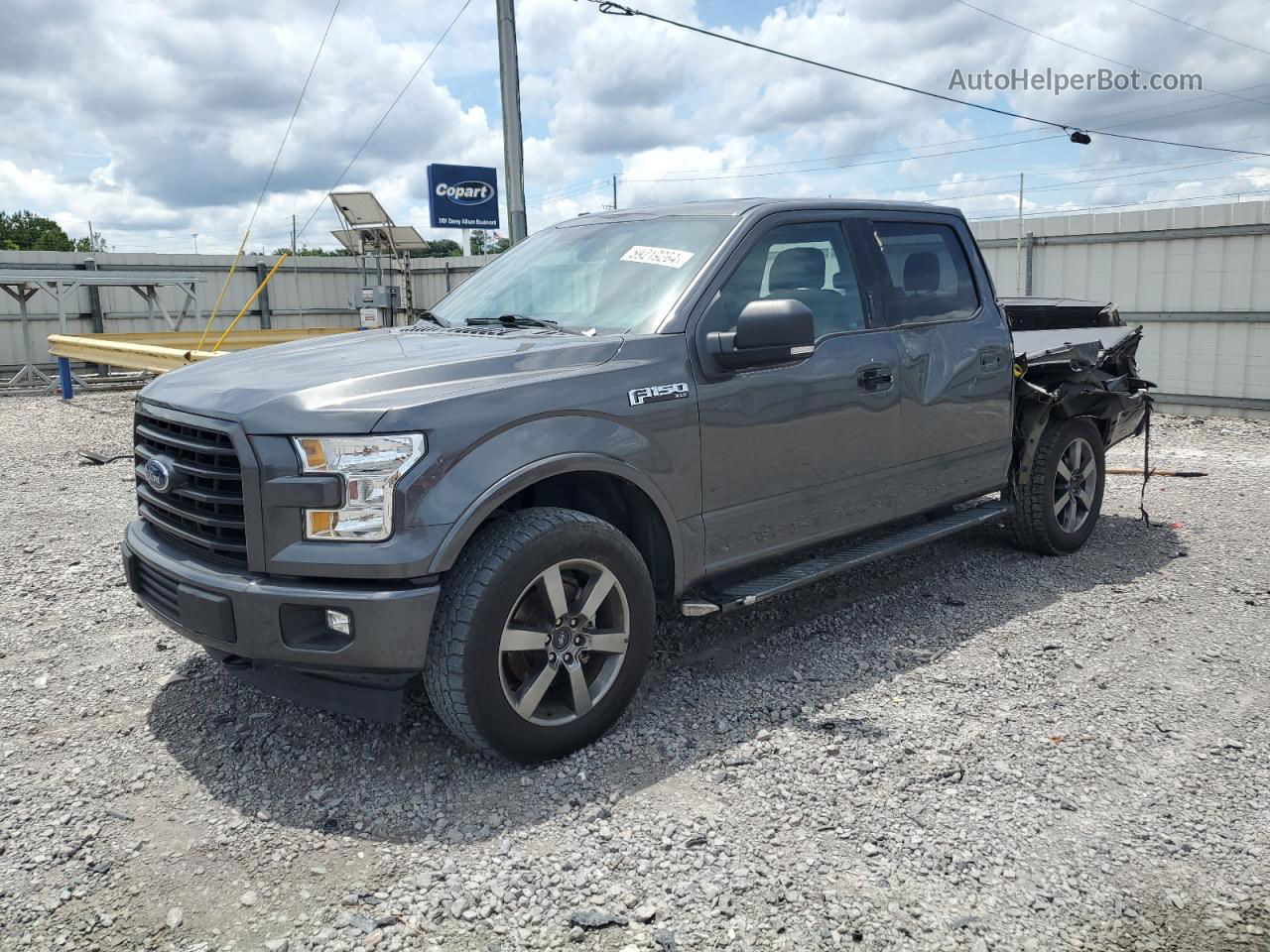 2017 Ford F150 Supercrew Gray vin: 1FTEW1EF1HFC49634