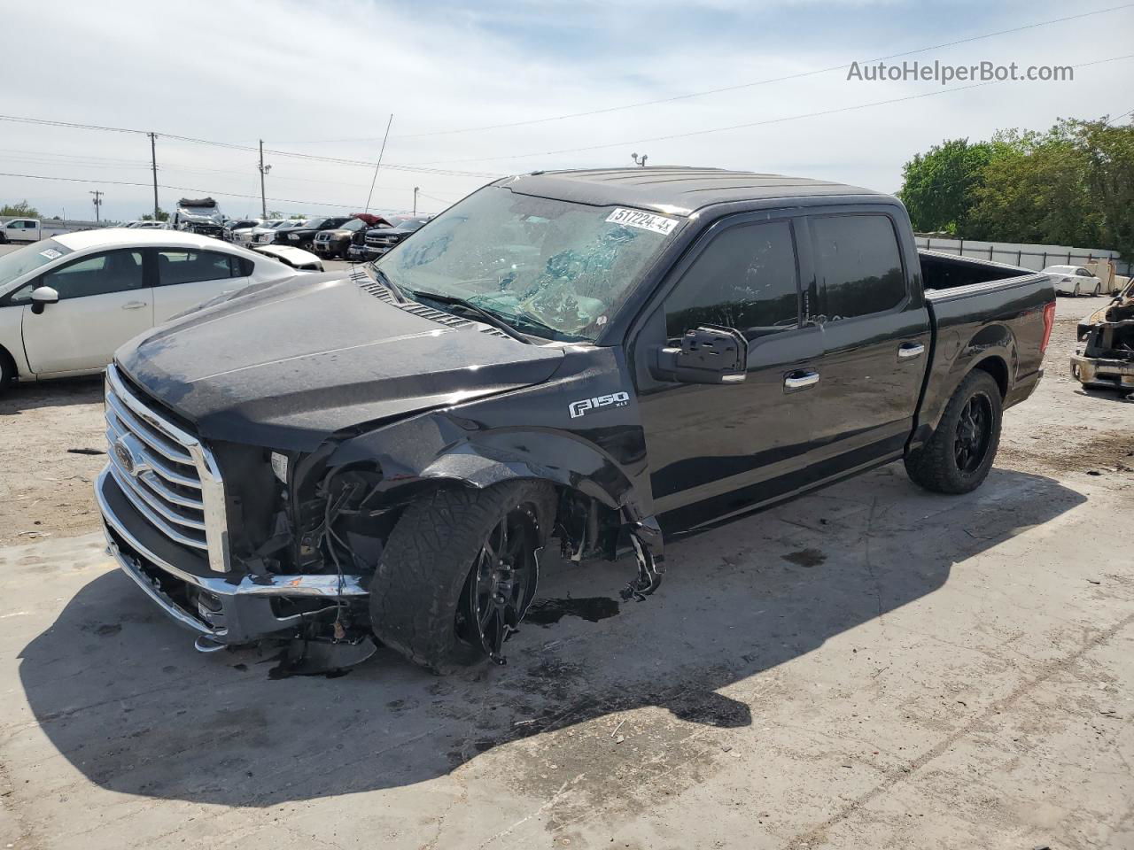 2017 Ford F150 Supercrew Black vin: 1FTEW1EF5HKC11489