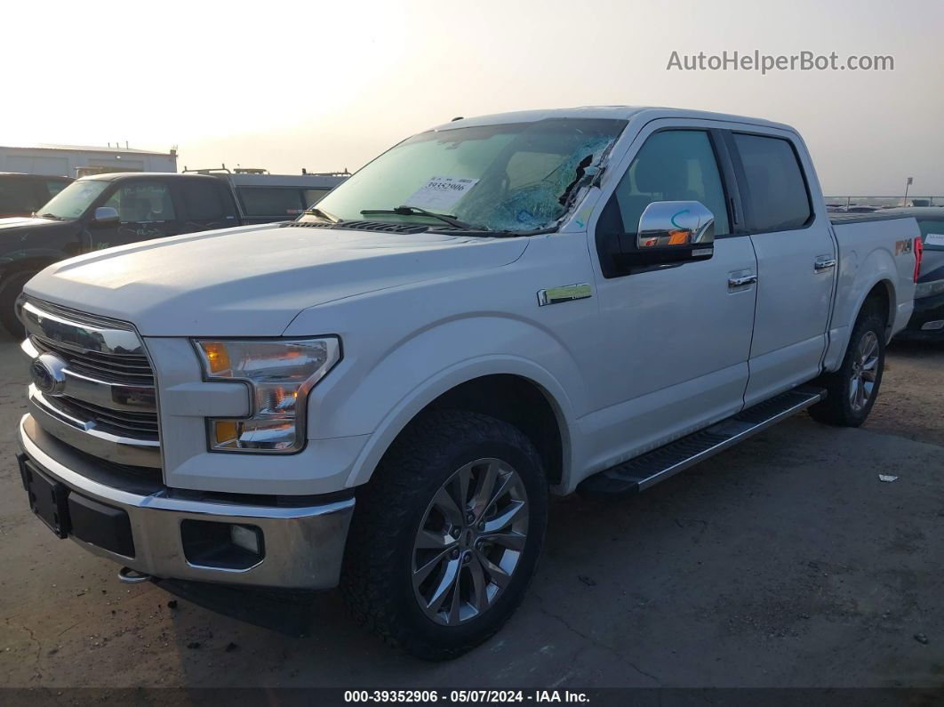 2017 Ford F-150 Lariat White vin: 1FTEW1EF5HKC53631