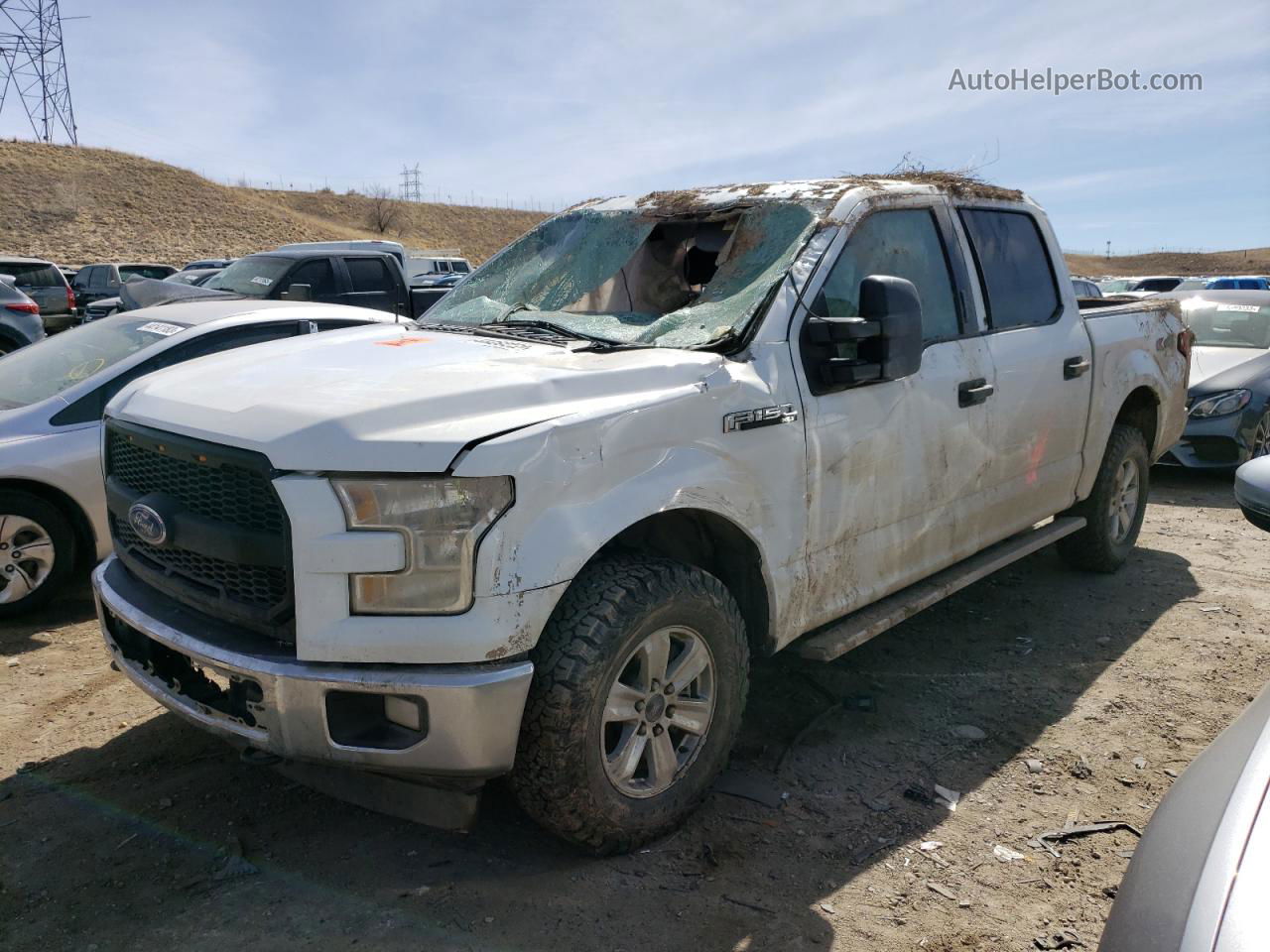 2017 Ford F150 Supercrew White vin: 1FTEW1EF7HFB45598