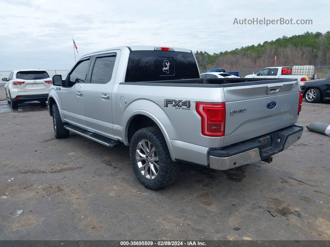 2017 Ford F-150 Lariat Silver vin: 1FTEW1EG0HFA41494