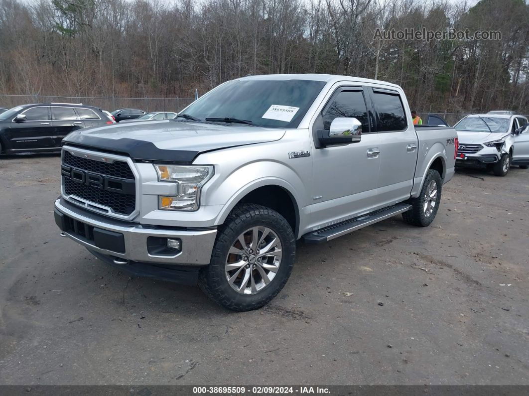 2017 Ford F-150 Lariat Silver vin: 1FTEW1EG0HFA41494