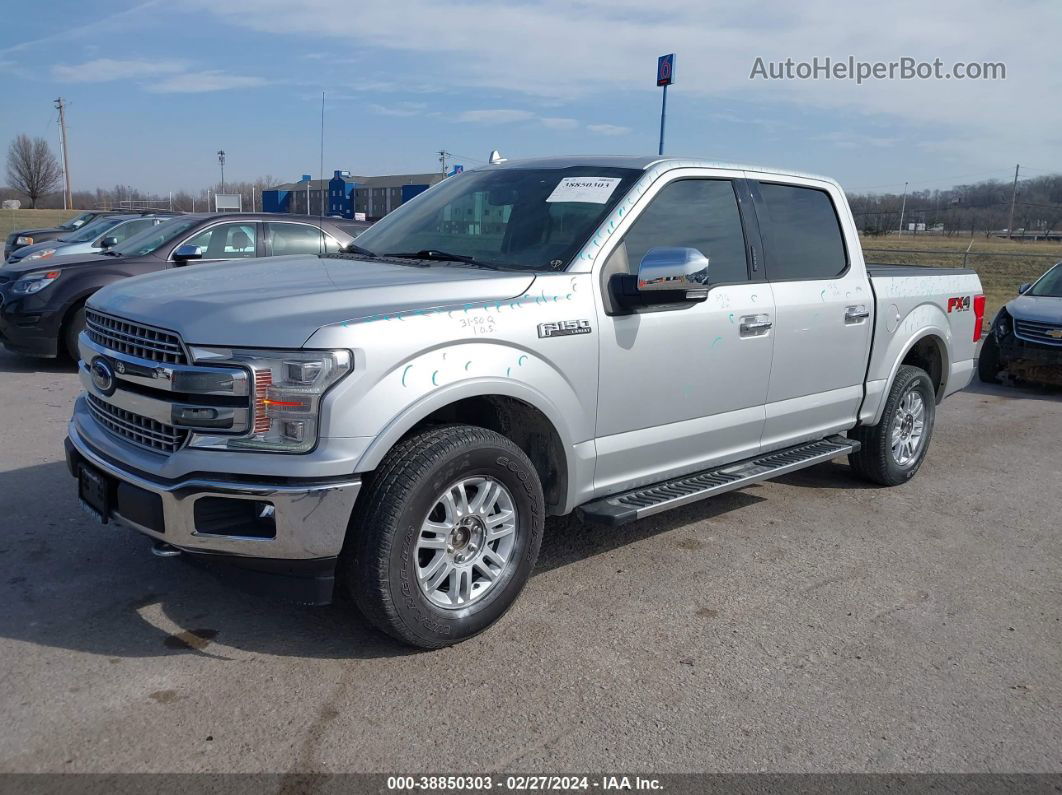 2018 Ford F-150 Lariat Silver vin: 1FTEW1EG2JKC35053