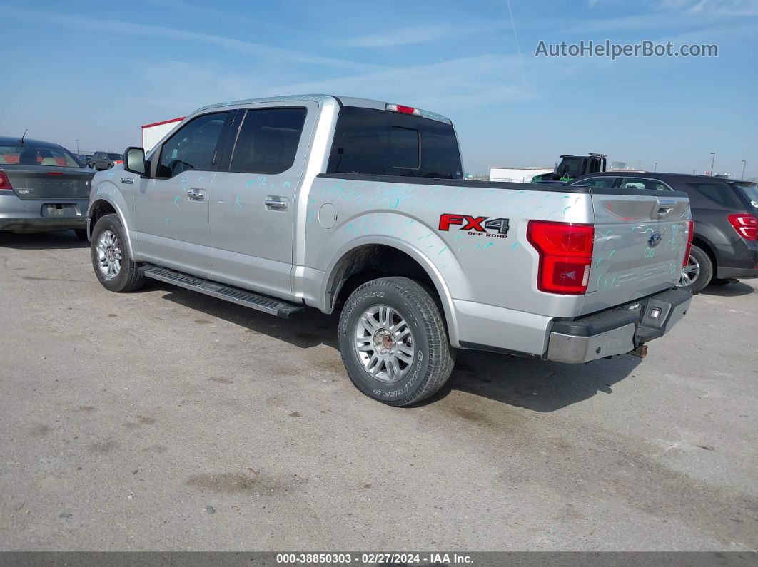 2018 Ford F-150 Lariat Silver vin: 1FTEW1EG2JKC35053