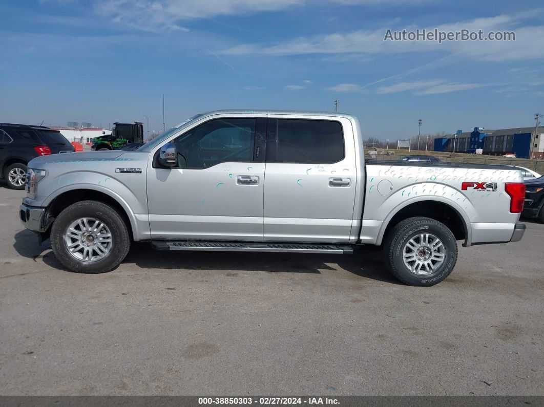 2018 Ford F-150 Lariat Silver vin: 1FTEW1EG2JKC35053