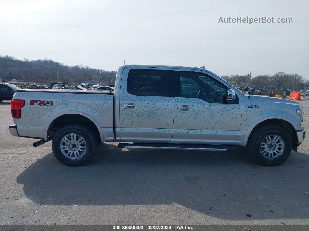 2018 Ford F-150 Lariat Silver vin: 1FTEW1EG2JKC35053