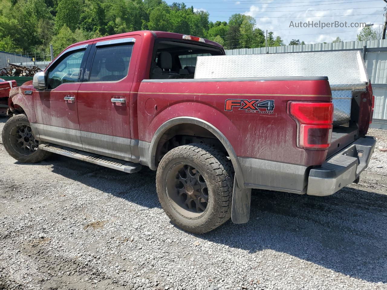 2018 Ford F150 Supercrew Red vin: 1FTEW1EG4JKD15230