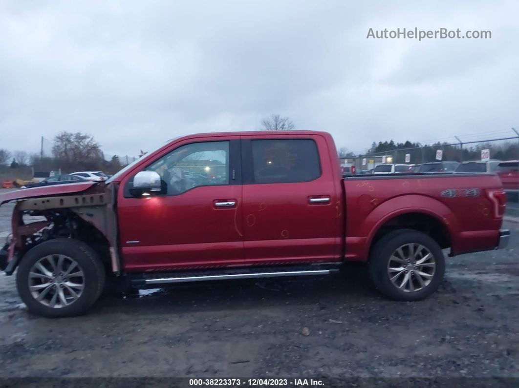 2017 Ford F-150 Lariat Red vin: 1FTEW1EG5HFB92301