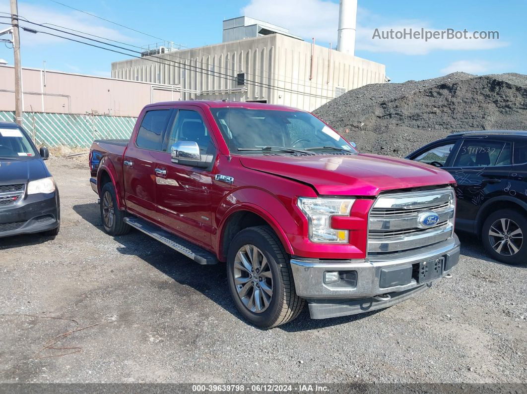 2017 Ford F-150 Lariat Красный vin: 1FTEW1EG5HFB92301