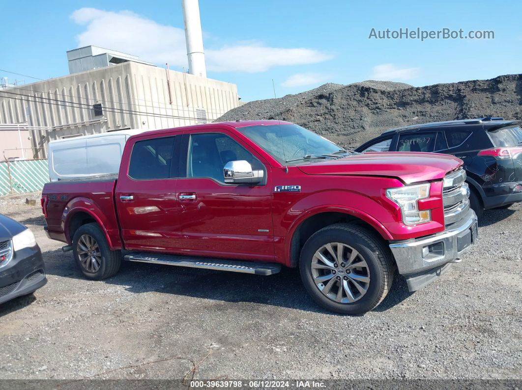 2017 Ford F-150 Lariat Красный vin: 1FTEW1EG5HFB92301