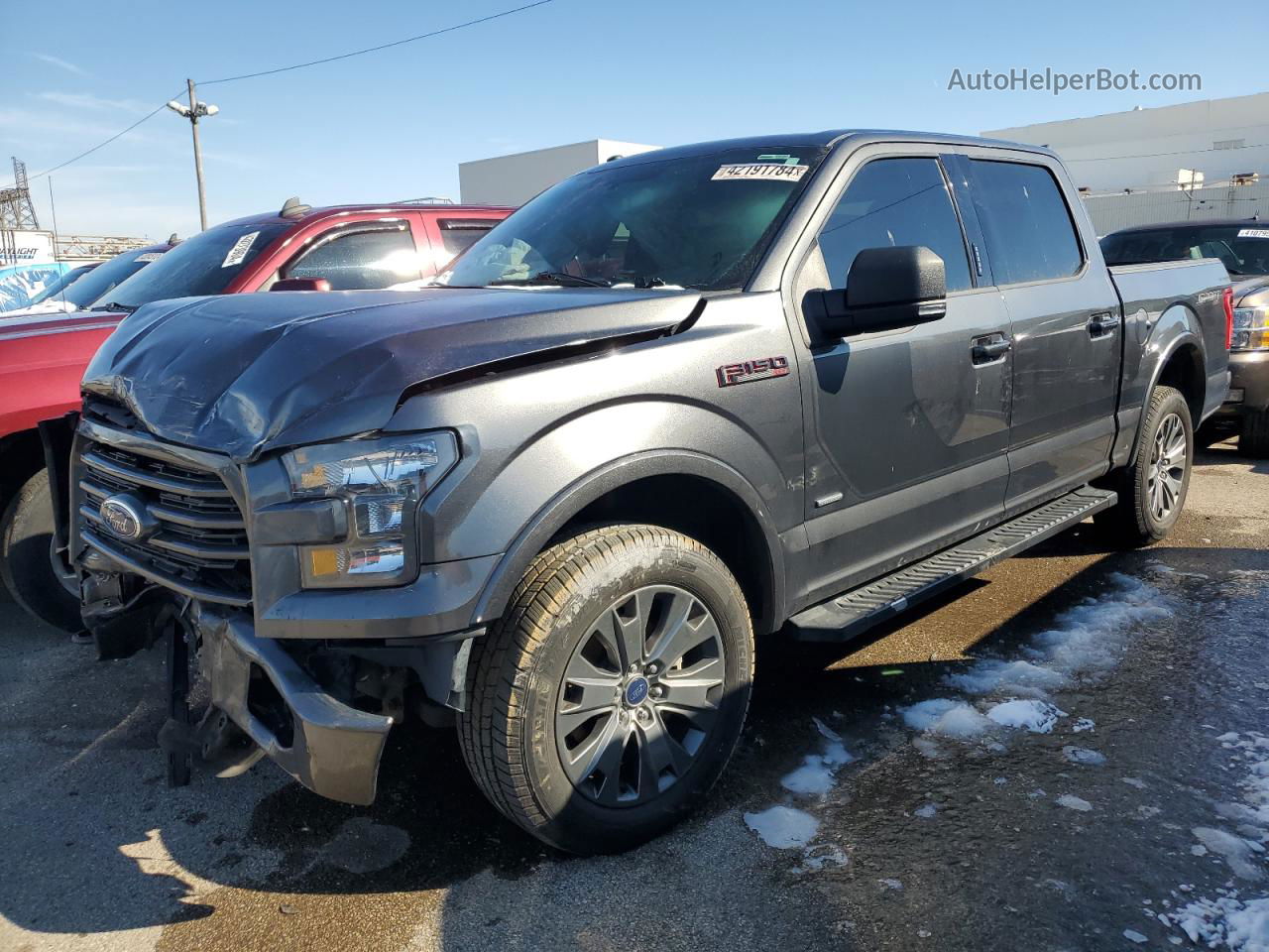 2017 Ford F150 Supercrew Gray vin: 1FTEW1EG6HFA59112