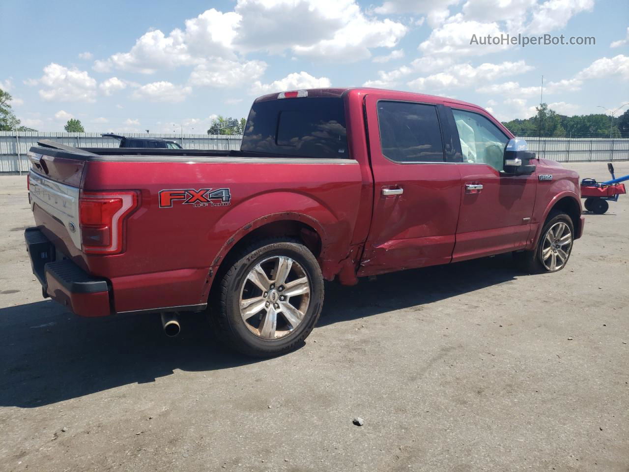 2017 Ford F150 Supercrew Red vin: 1FTEW1EG8HFC49302