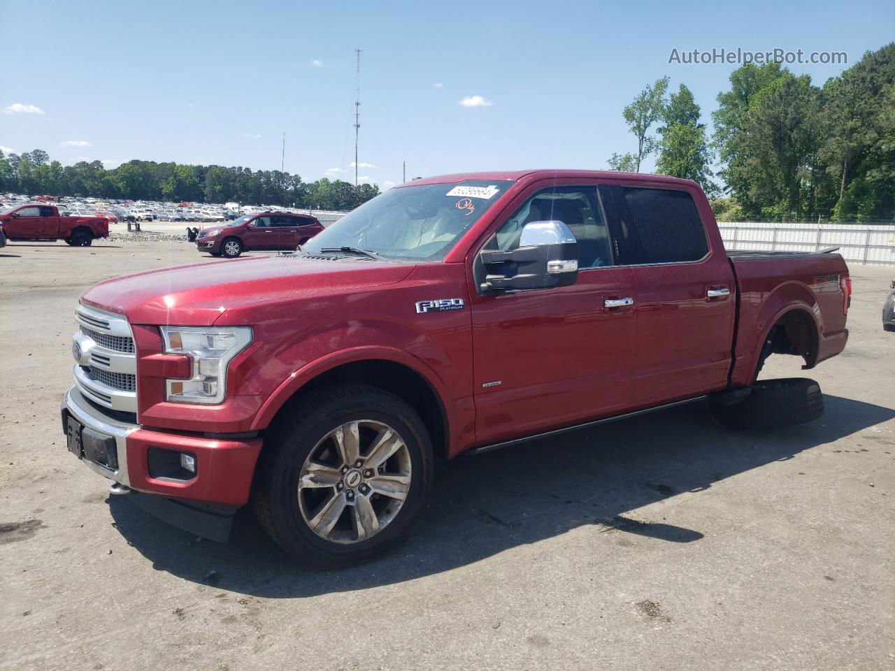 2017 Ford F150 Supercrew Red vin: 1FTEW1EG8HFC49302