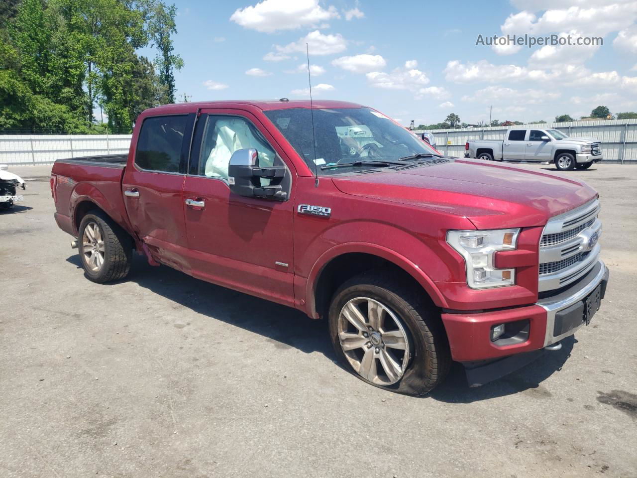 2017 Ford F150 Supercrew Red vin: 1FTEW1EG8HFC49302