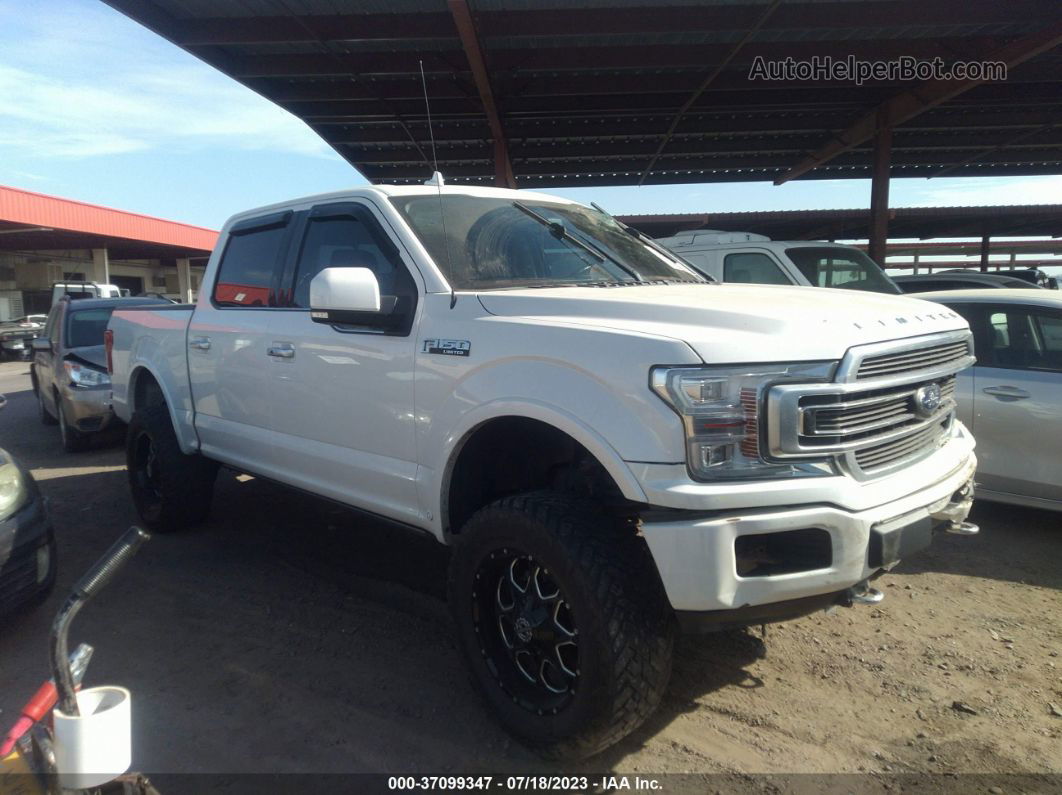 2019 Ford F-150 Limited White vin: 1FTEW1EG9KFB98450