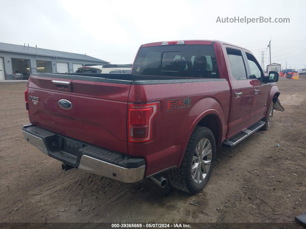 2017 Ford F-150 Lariat Burgundy vin: 1FTEW1EGXHFA44418