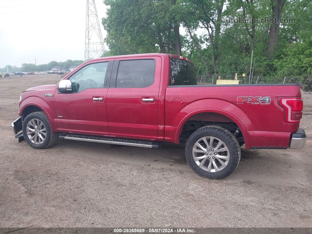 2017 Ford F-150 Lariat Burgundy vin: 1FTEW1EGXHFA44418