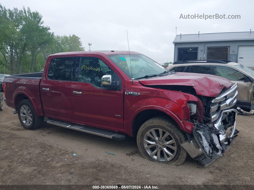 2017 Ford F-150 Lariat Burgundy vin: 1FTEW1EGXHFA44418