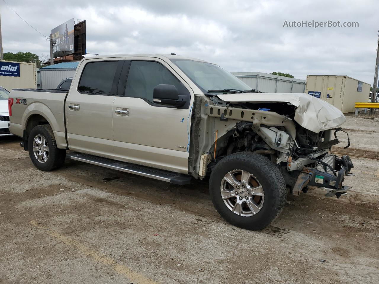 2017 Ford F150 Supercrew Beige vin: 1FTEW1EP3HFA77874