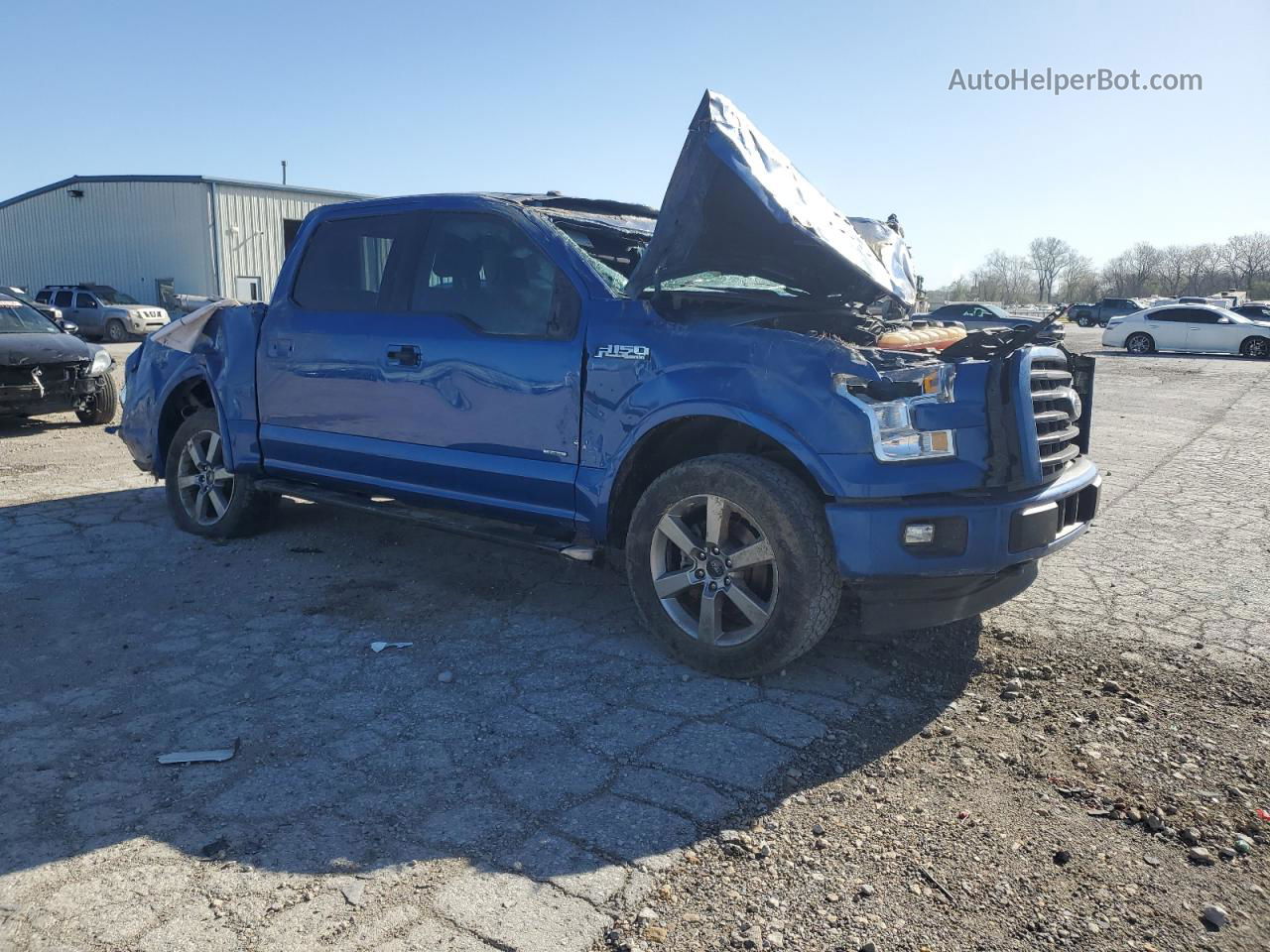 2017 Ford F150 Supercrew Blue vin: 1FTEW1EP3HKD08635