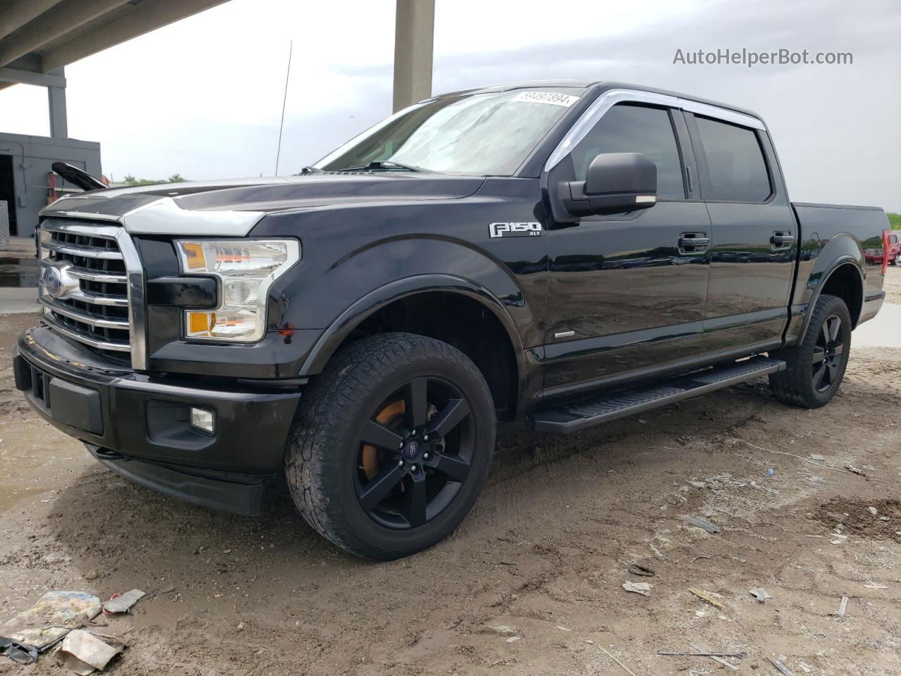 2017 Ford F150 Supercrew Черный vin: 1FTEW1EP6HKE28073