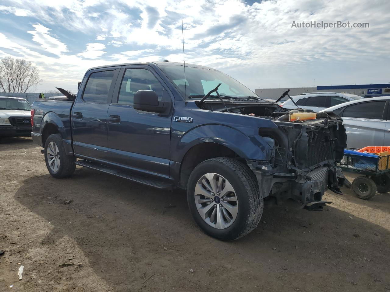 2018 Ford F150 Supercrew Blue vin: 1FTEW1EP6JFA06089