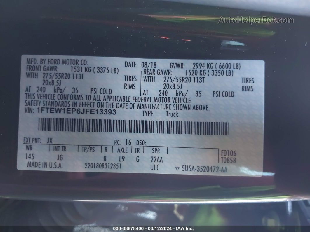 2018 Ford F-150 Xl Серый vin: 1FTEW1EP6JFE13393