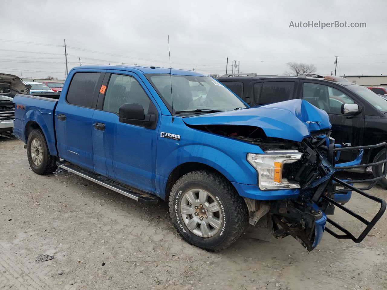 2019 Ford F150 Supercrew Blue vin: 1FTEW1EP6KKD96474