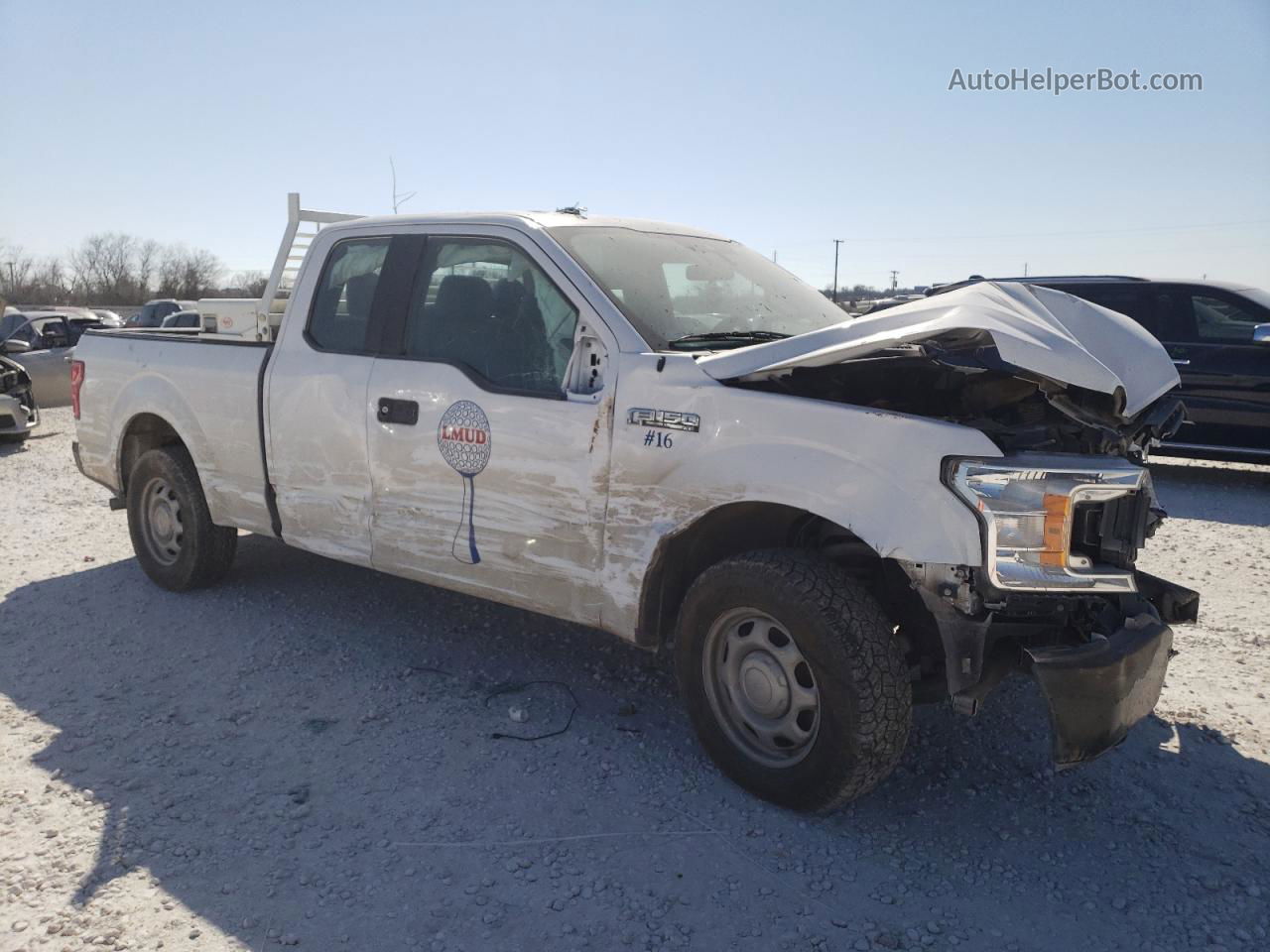 2020 Ford F150 Super Cab White vin: 1FTEX1C55LKD80248