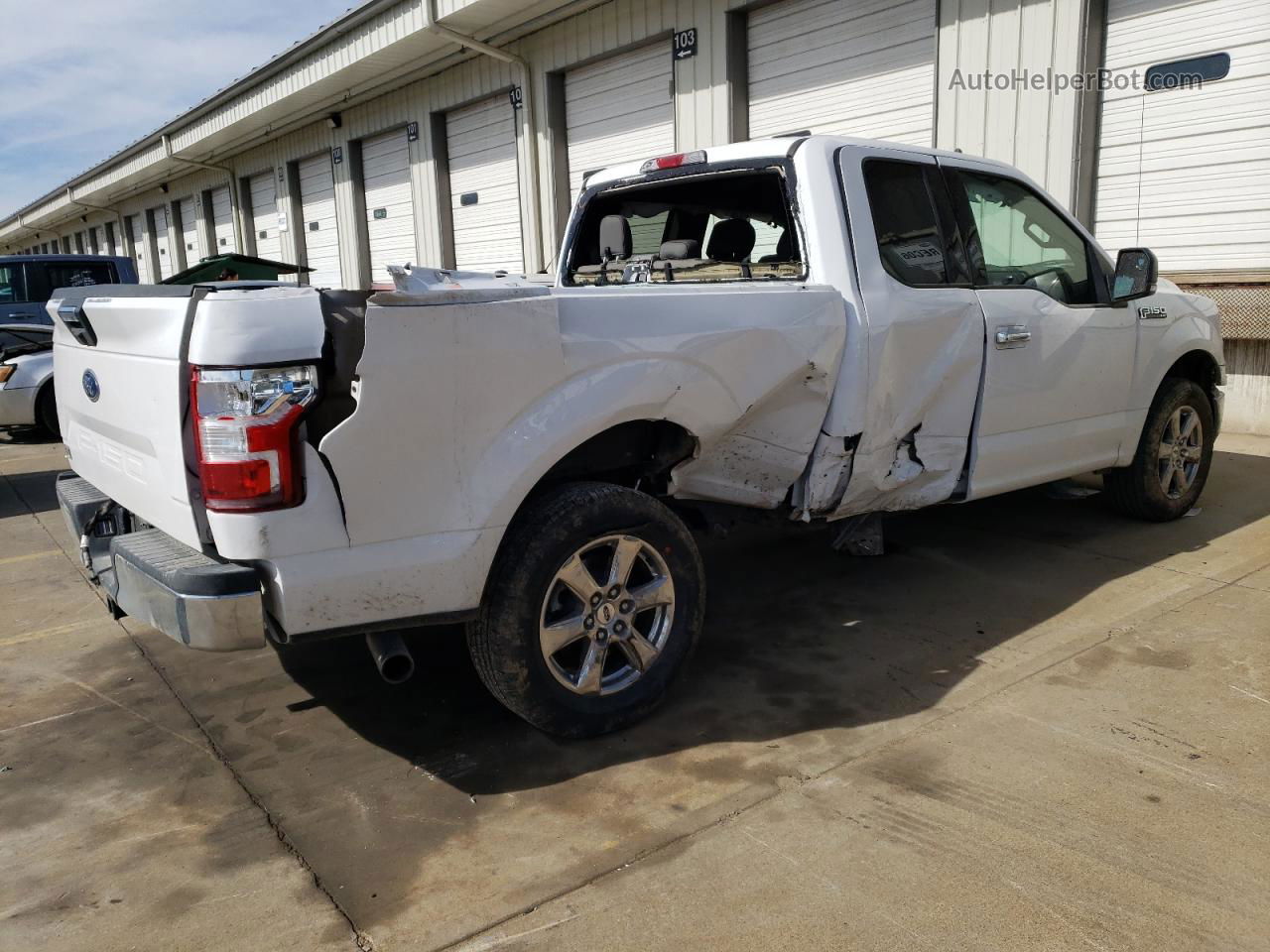 2019 Ford F150 Super Cab White vin: 1FTEX1C59KKE55922