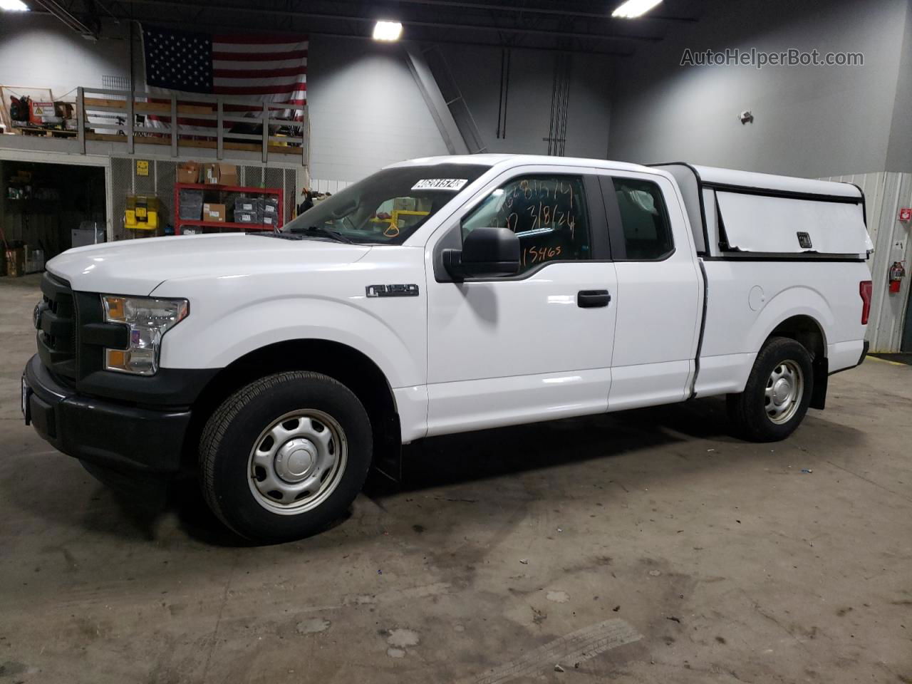 2017 Ford F150 Super Cab White vin: 1FTEX1C84HKD21502