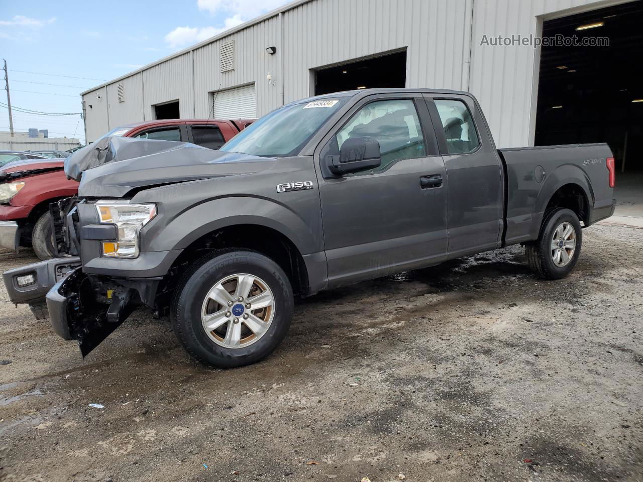 2017 Ford F150 Super Cab Gray vin: 1FTEX1C85HKE06509