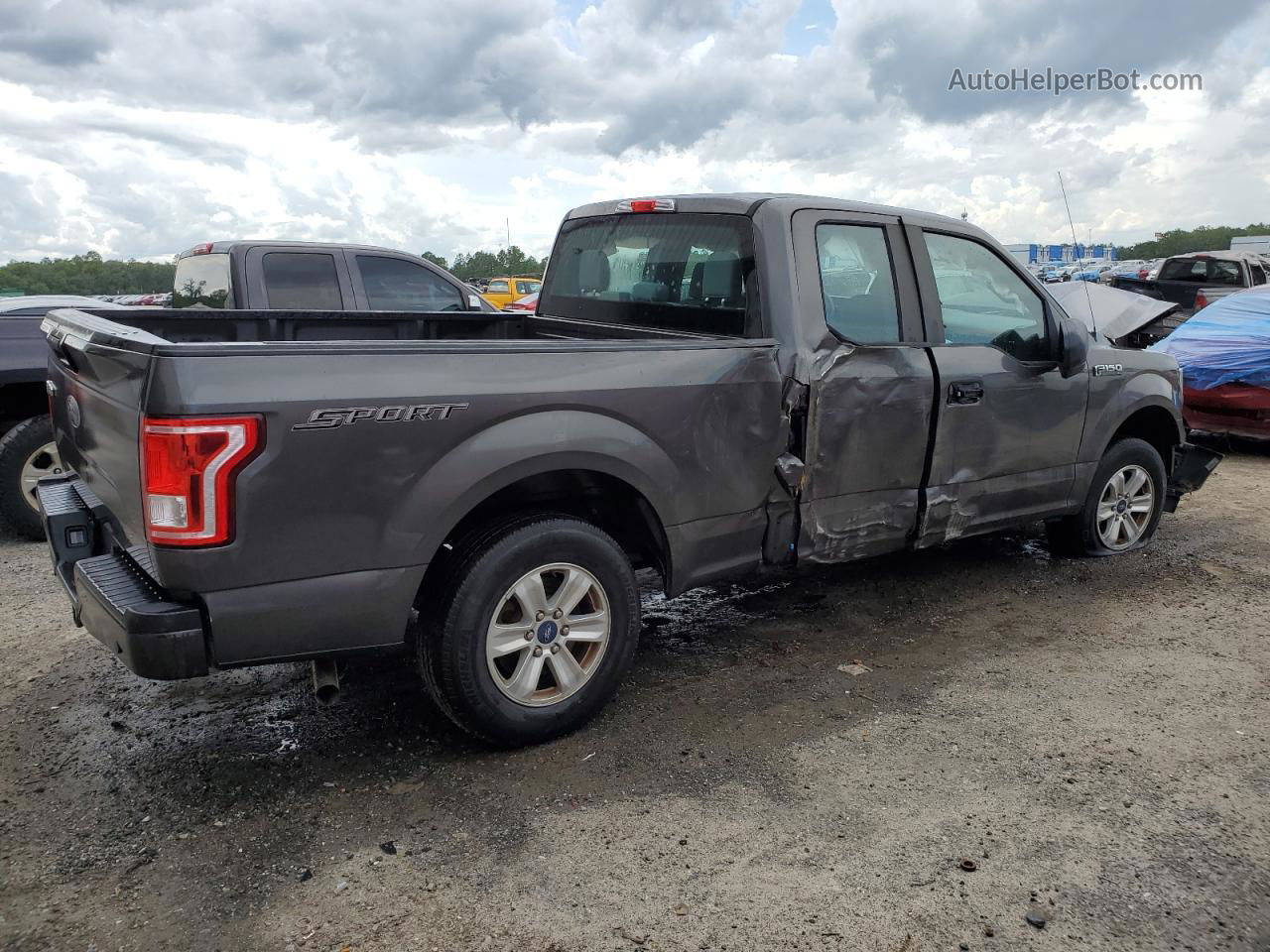 2017 Ford F150 Super Cab Серый vin: 1FTEX1C85HKE06509