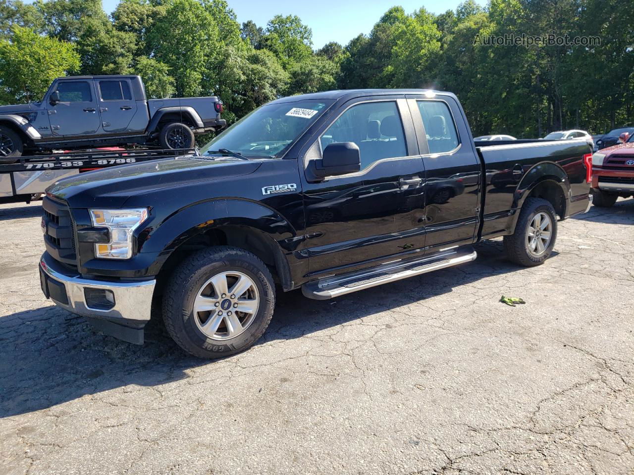 2017 Ford F150 Super Cab Black vin: 1FTEX1C87HFC85555