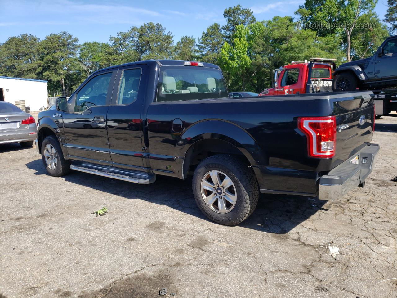 2017 Ford F150 Super Cab Black vin: 1FTEX1C87HFC85555