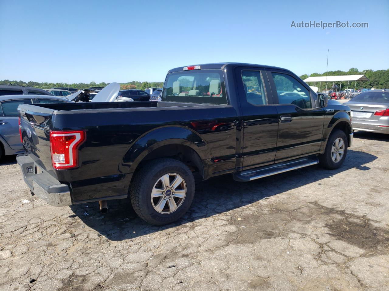 2017 Ford F150 Super Cab Black vin: 1FTEX1C87HFC85555