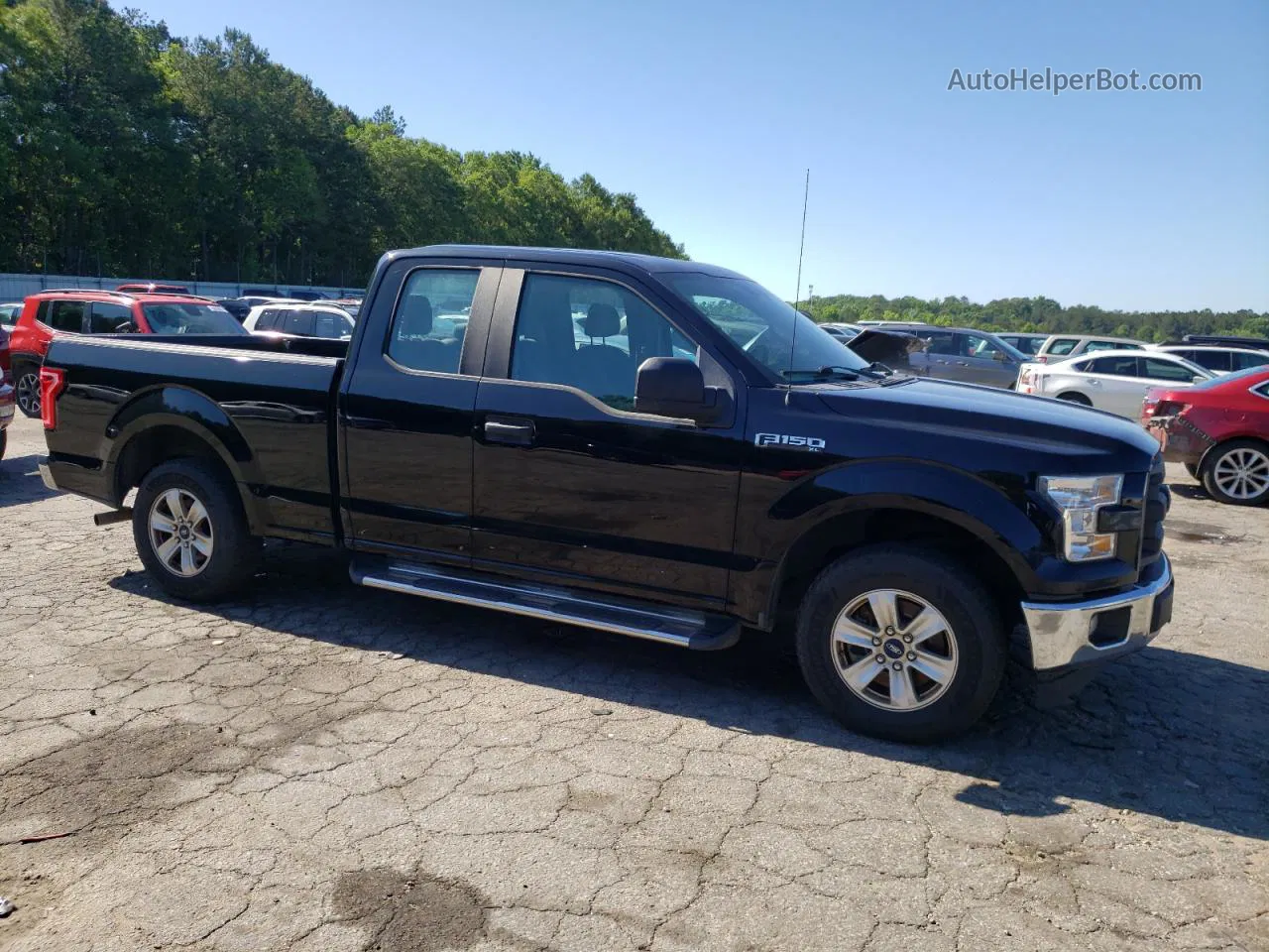 2017 Ford F150 Super Cab Black vin: 1FTEX1C87HFC85555