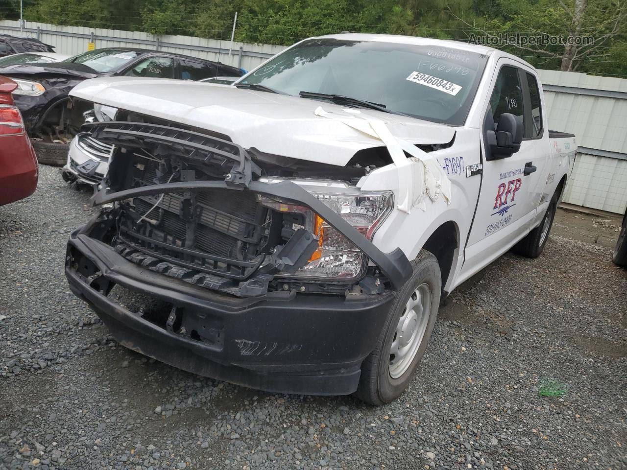 2018 Ford F150 Super Cab White vin: 1FTEX1CB4JKF66298