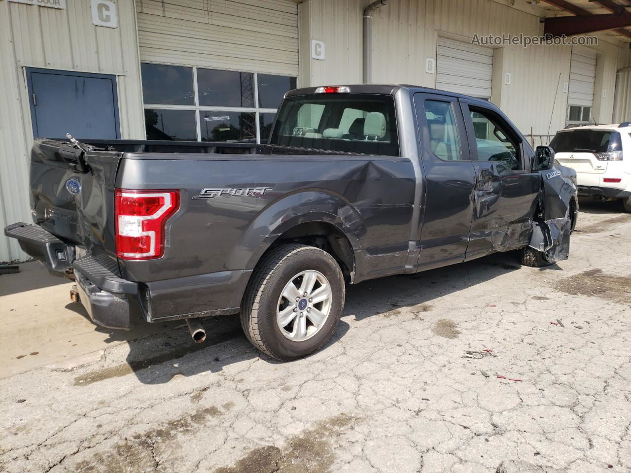 2018 Ford F150 Super Cab Gray vin: 1FTEX1CB6JKC44178