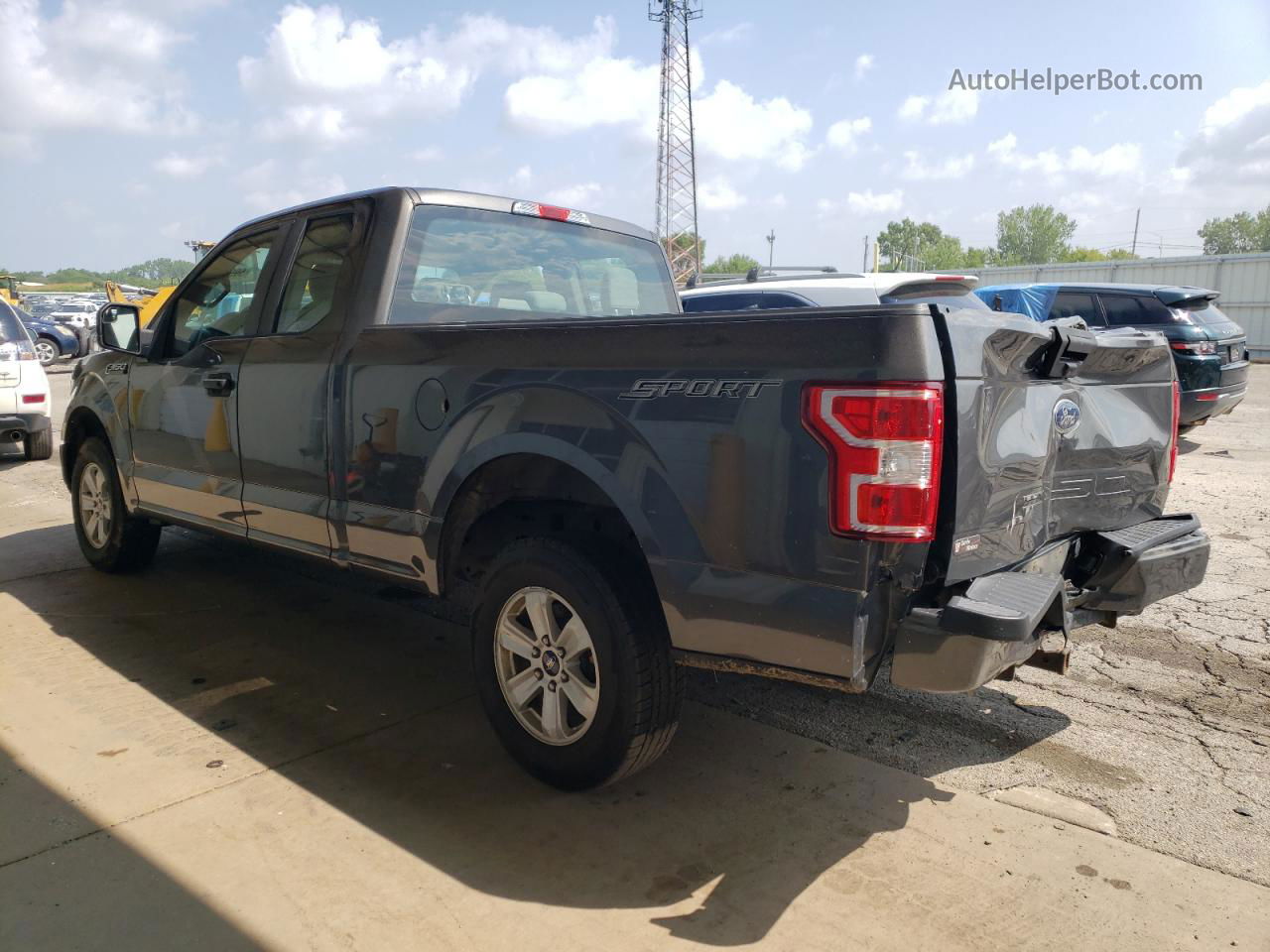 2018 Ford F150 Super Cab Gray vin: 1FTEX1CB6JKC44178