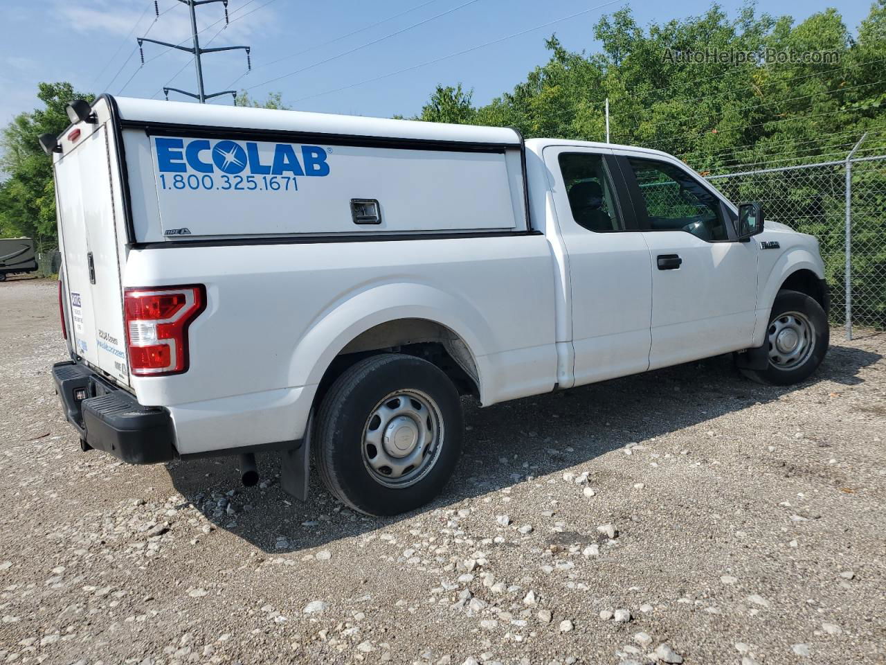 2018 Ford F150 Super Cab White vin: 1FTEX1CBXJKD59480