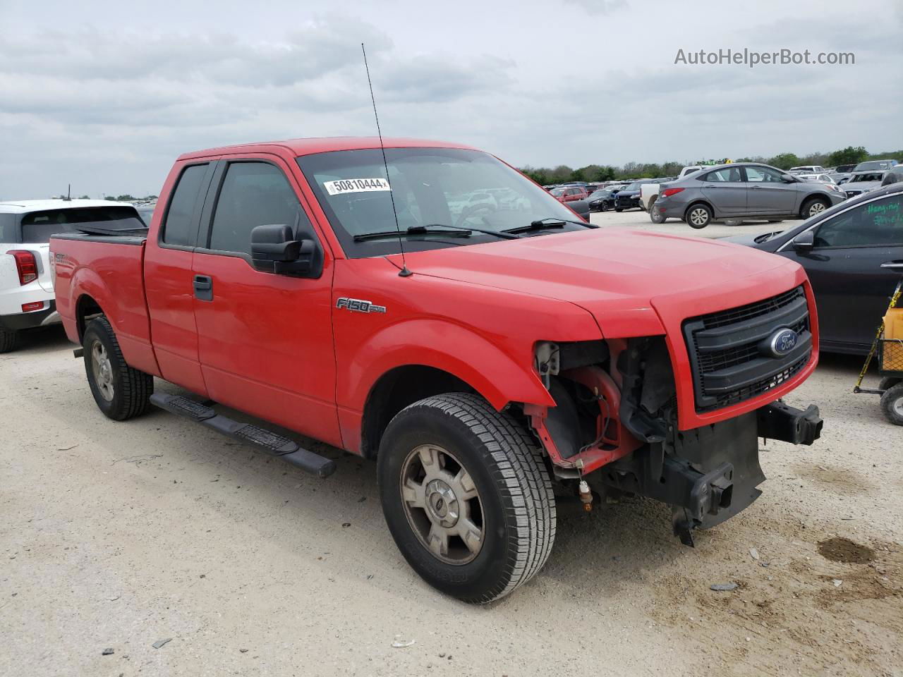 2014 Ford F150 Super Cab Красный vin: 1FTEX1CM6EFB16572