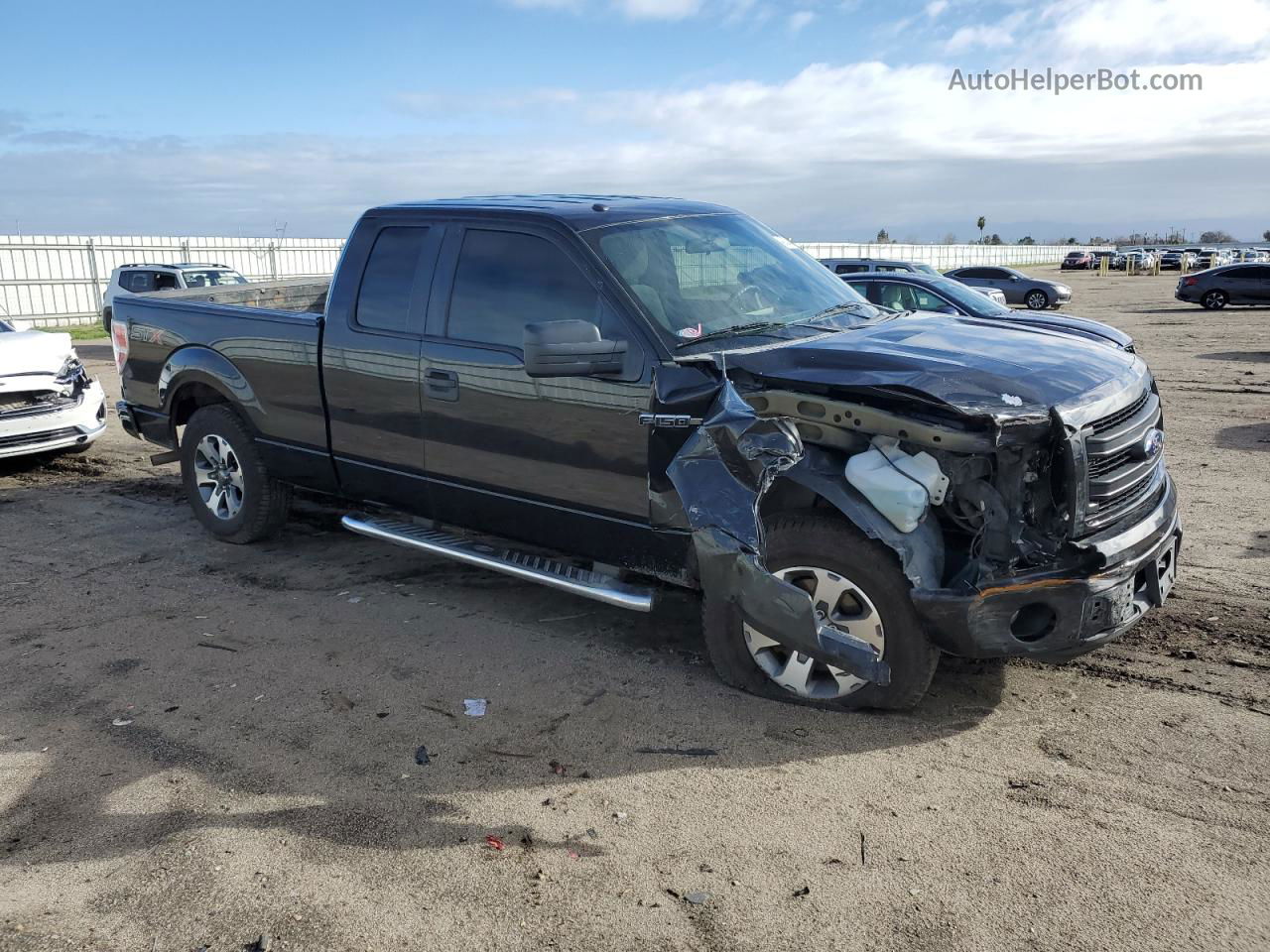 2014 Ford F150 Super Cab Black vin: 1FTEX1CM6EKG19624