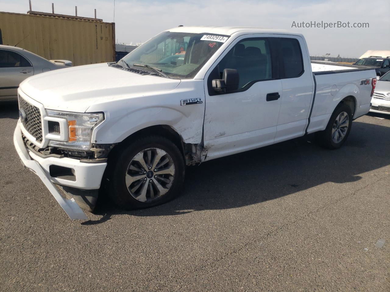 2018 Ford F150 Super Cab White vin: 1FTEX1CP5JKD70219