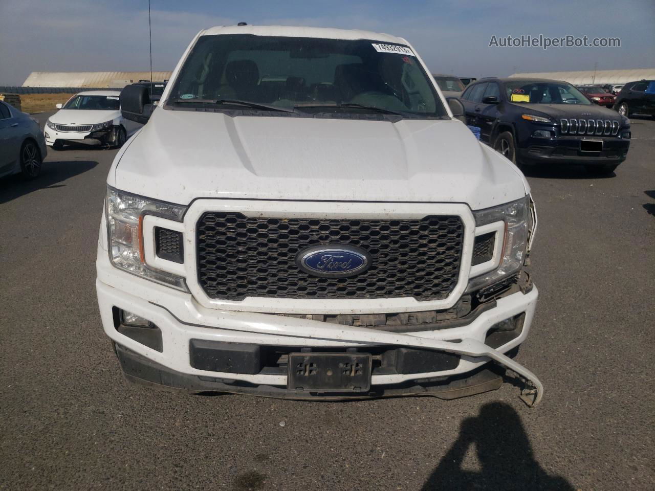 2018 Ford F150 Super Cab White vin: 1FTEX1CP5JKD70219