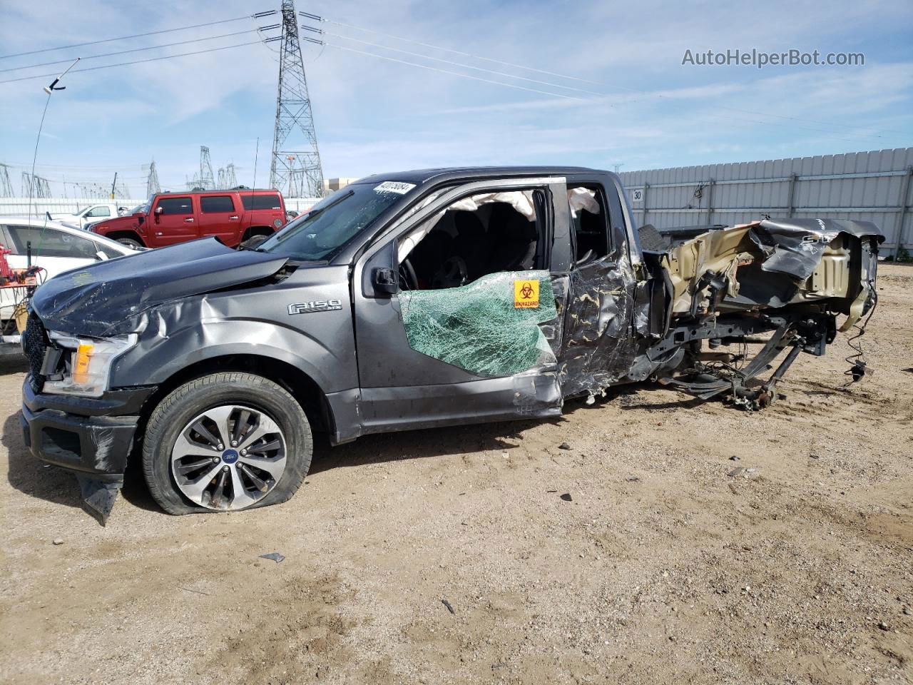 2019 Ford F150 Super Cab Gray vin: 1FTEX1CP9KKD13071