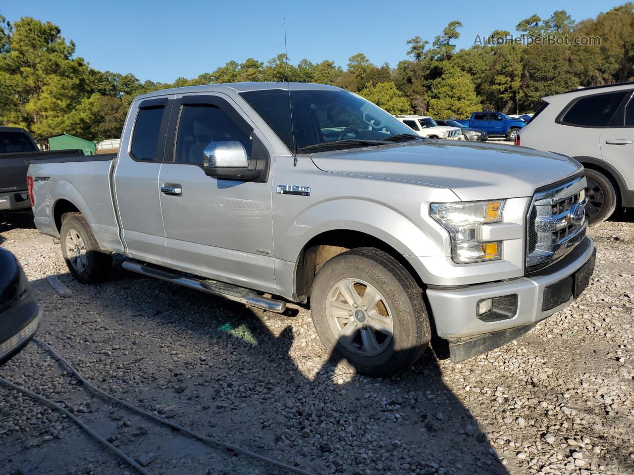 2017 Ford F150 Super Cab Silver vin: 1FTEX1CPXHKC39541