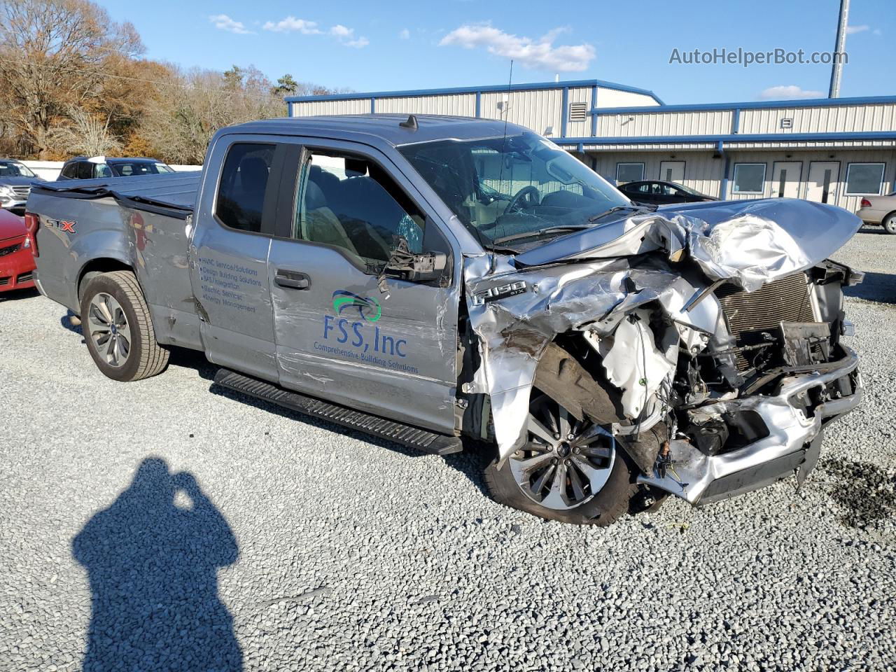 2020 Ford F150 Super Cab Silver vin: 1FTEX1CPXLFB04349