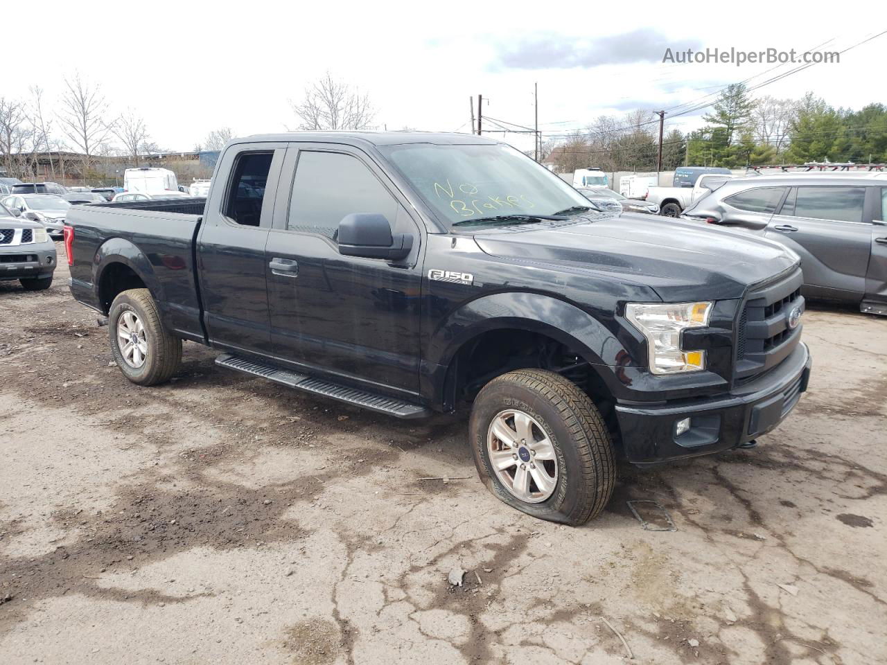 2017 Ford F150 Super Cab Black vin: 1FTEX1E81HKC50966